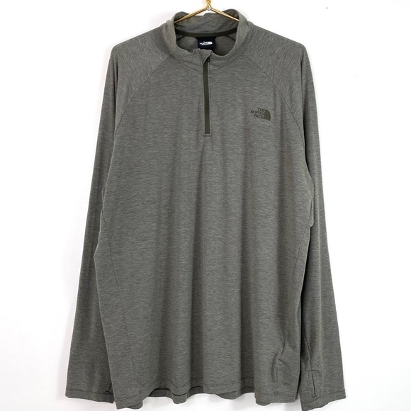 The North Face Wander 1/4 Zip Pullover Shirt in Green Heather Size XXL NF0A5371 - Picture 3 of 9